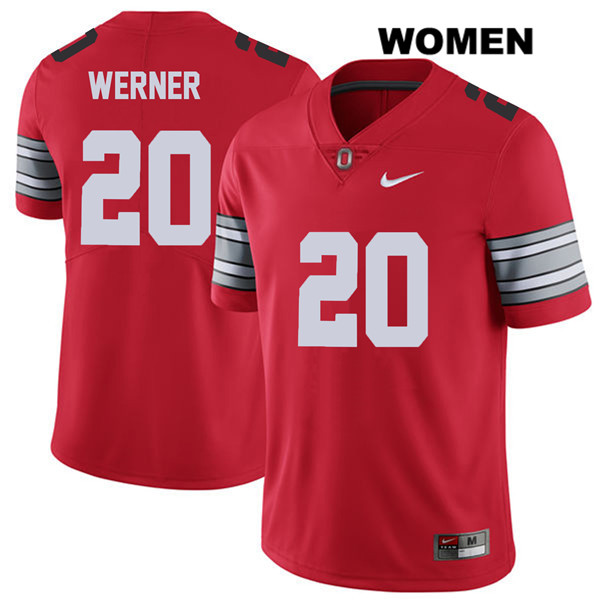 Ohio State Buckeyes Women's Pete Werner #20 Red Authentic Nike 2018 Spring Game College NCAA Stitched Football Jersey QX19H45FK
